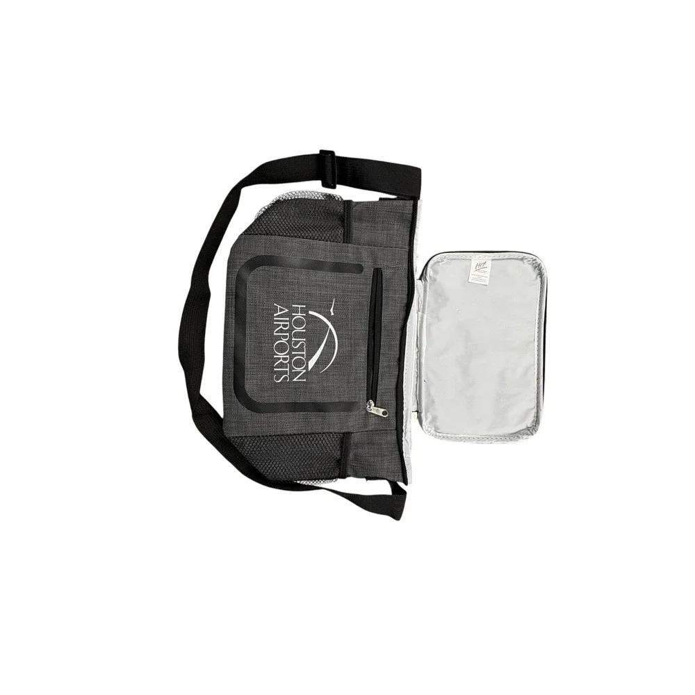 Houston Airports Backpack & Lunch Bag Set Gray Travel Laptop Work Bag
